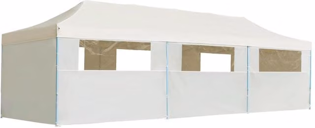 Berkfield Home Folding Pop-up Party Tent with 8 Sidewalls, W: 9 m, D: 3 m, Colour: Beige