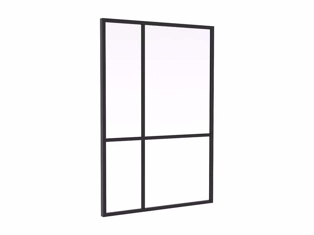 Vente-unique Design Workshop Powder-Coated Aluminium Window in Black, W: 90 cm, H: 130 cm – 2