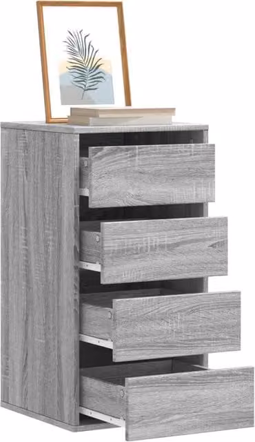 Berkfield Home Corner Chest of Drawers in Grey Sonoma, W/D/H: 40 x 41 x 76 cm