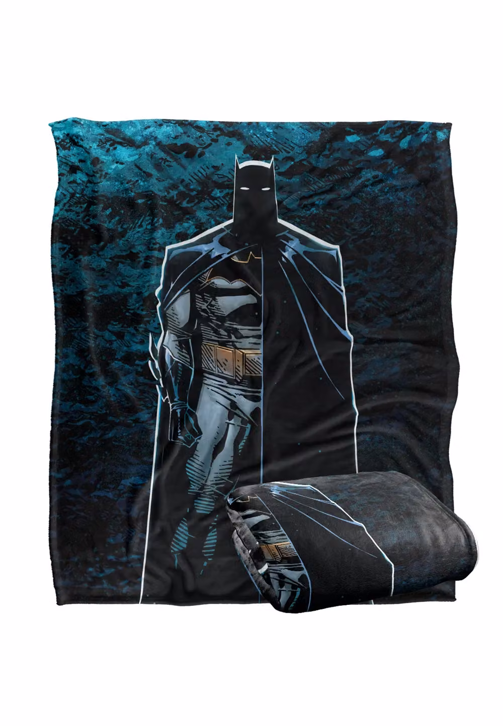 Batman Batcave Silhouette Super Soft Fluffy Throw Blanket in White, W: 152 cm, D: 127 cm – 2