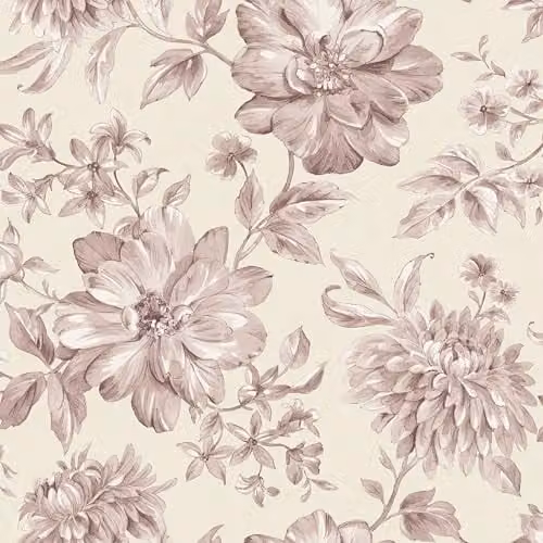 Fine Decor Isabella Floral Botanical Wallpaper Roll, Pink, Washable, Non-Woven