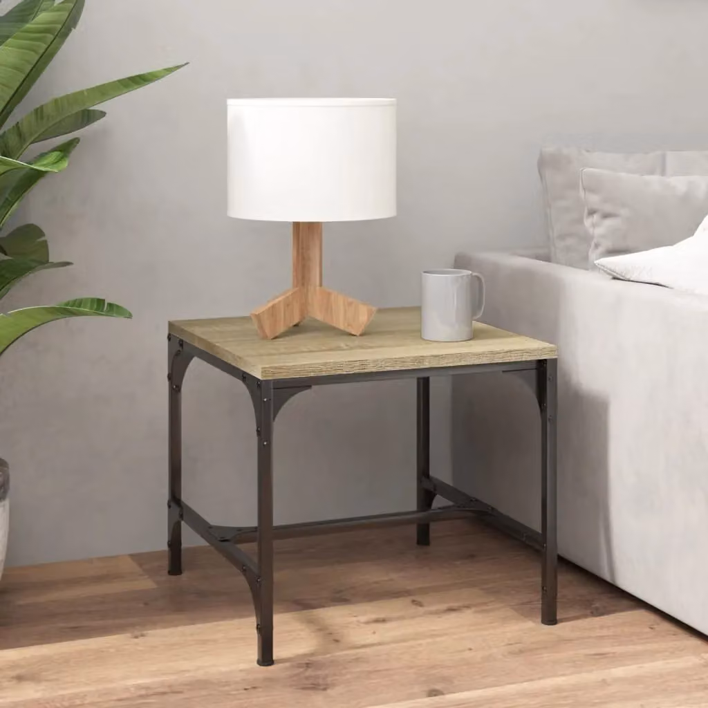 Berkfield Home Set of 2 Sonoma Oak Side Tables in Brown, W/D/H: 40 x 40 x 35 cm – 3
