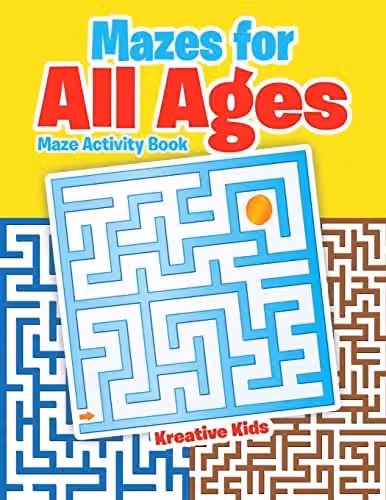 Kreative Kids Maze Activity Book for Adults, Multicolour, W: 27.94 cm, H: 21.59 cm