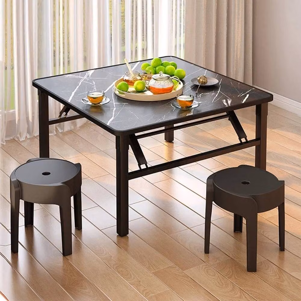 FORGEVIO Black Marble Effect Coffee Table with Folding Top, W/D/H: 60 x 60 x 50 cm – 4