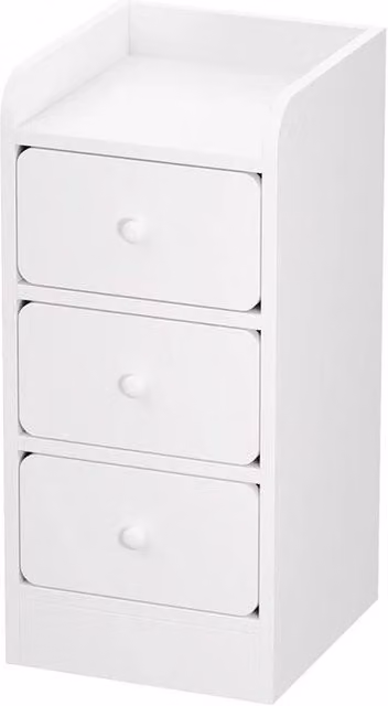 KORVIXA 3 Drawer Nightstand Bedroom Bedside Table Storage Cabinet in White