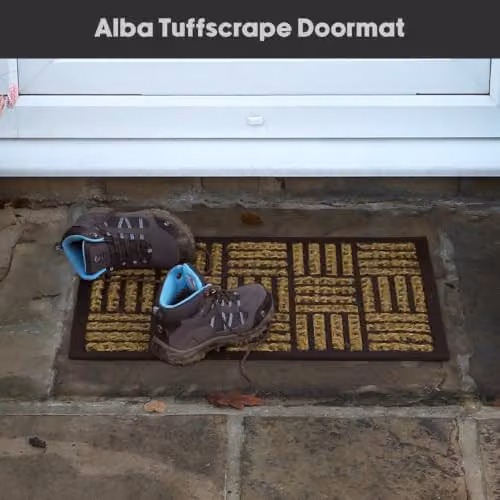 JVL Alba Woven Tuffscrape Doormat in Brown and Beige, W: 40 cm, D: 60 cm – 3