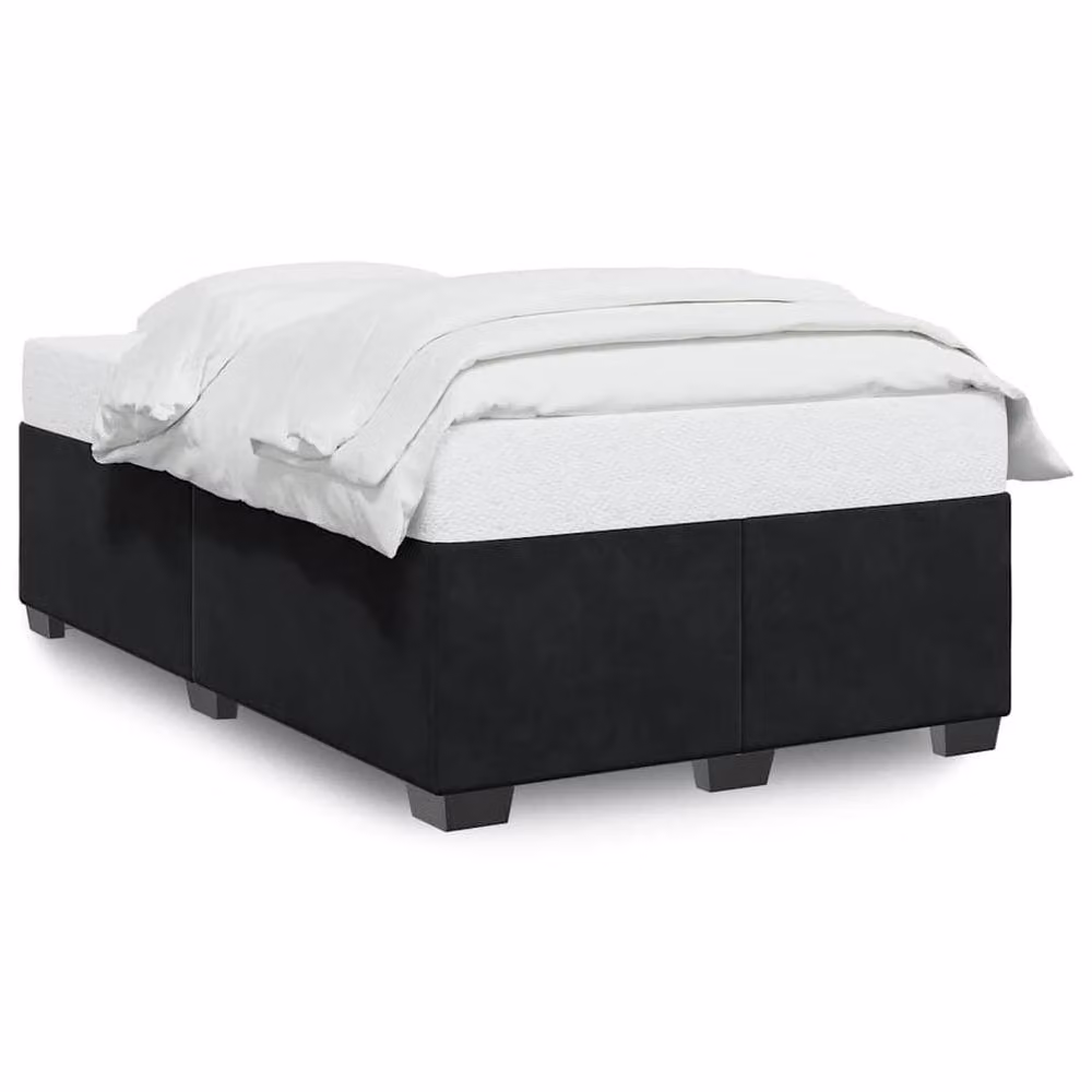 Berkfield Home Soft Velvet Bed Frame in Black, Double, W/D/H: 140 x 200 x 135 cm – 3
