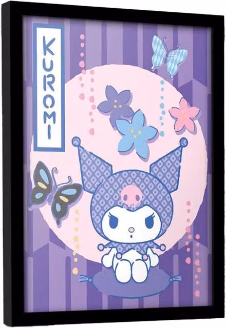 Sanrio Kuromi Multicolour and Purple Framed Paper Poster – 1