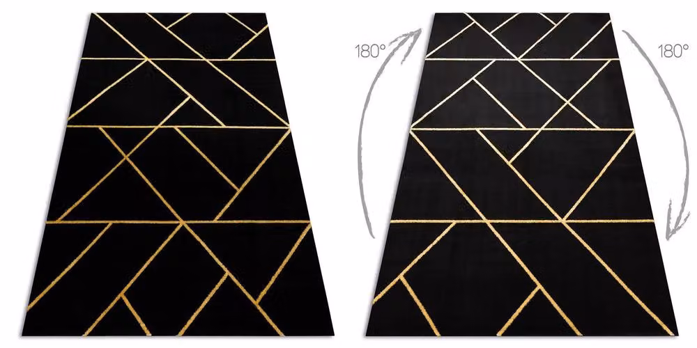 RugsX Emerald Geometric Rug in Black, W: 120 cm, L: 170 cm – 2