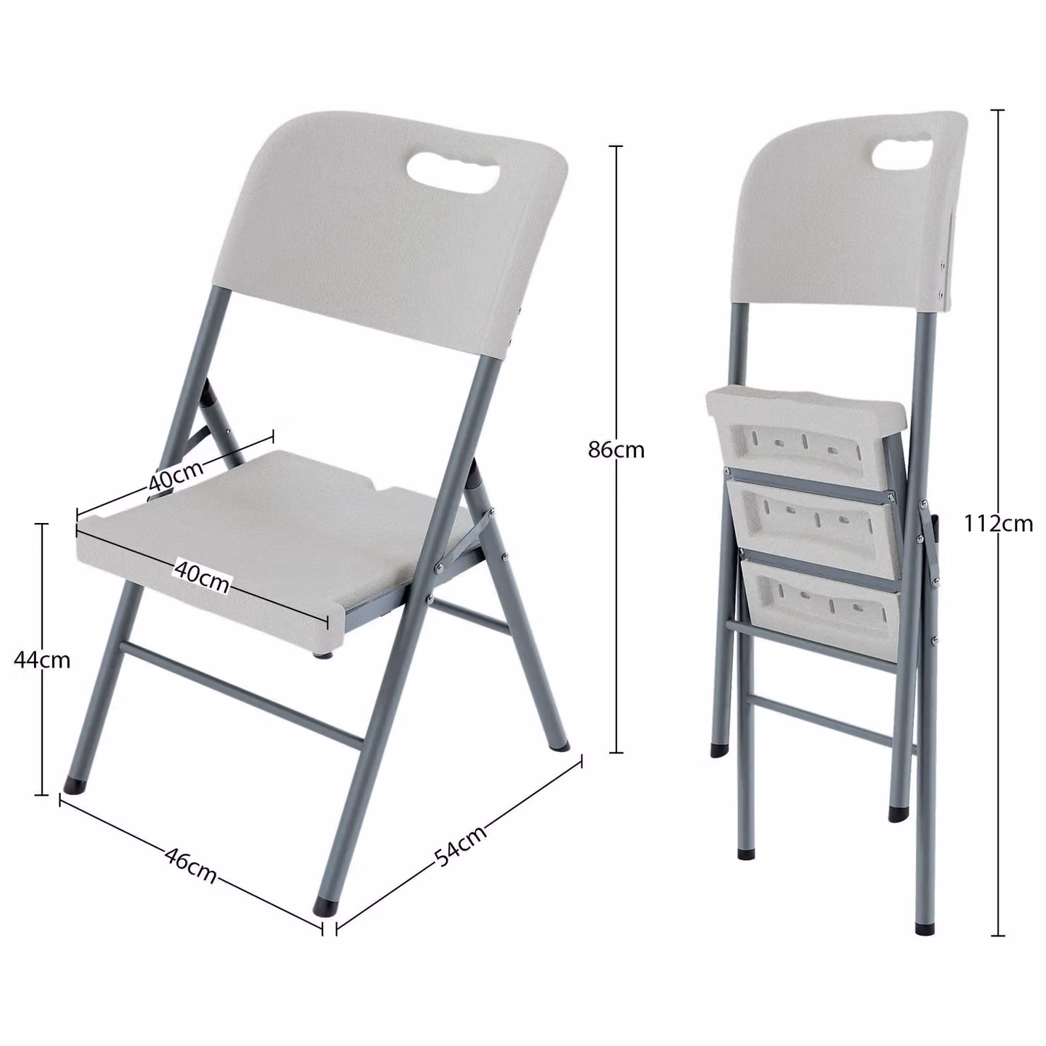 Home Discount Home Vida Set of 4 Portable Folding Chairs in White – 2
