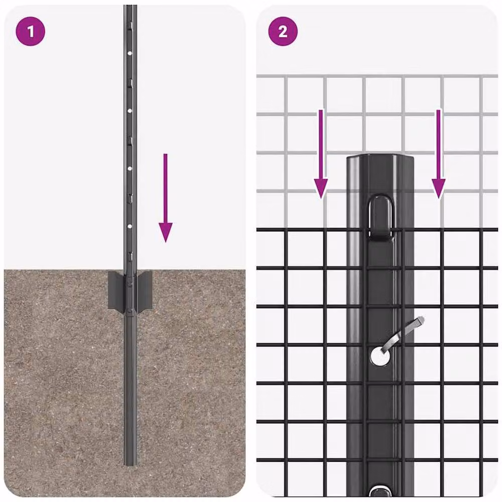 vidaXL Set of 2 Grey Metal and Plastic Durable Chicken Wire Fence, 25 x 0.5 m – 6