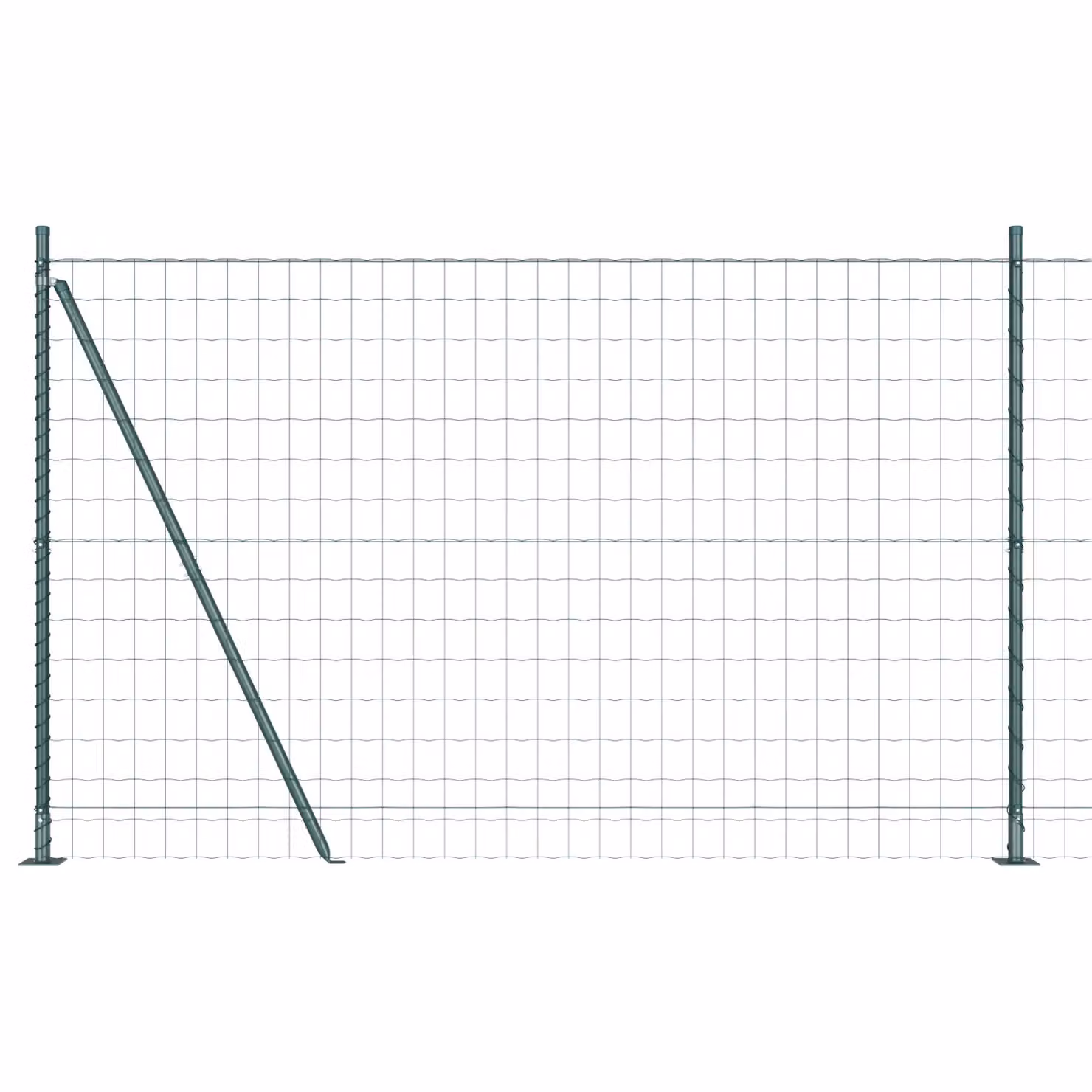 Berkfield Home Euro Fence with 7 Flanged Posts, Galvanised Steel, Silver, W: 10 m, H: 1.5 m – 2