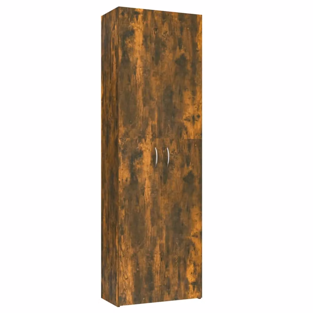 Berkfield Home Office Smoked Oak Wall Mounted Cabinet, Brown, W/D/H: 60 x 32 x 190 cm – 2