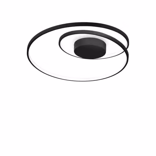 Ideal Lux Oz Integrated LED Semi Flush Ceiling Light in Black with Warm White 2700K