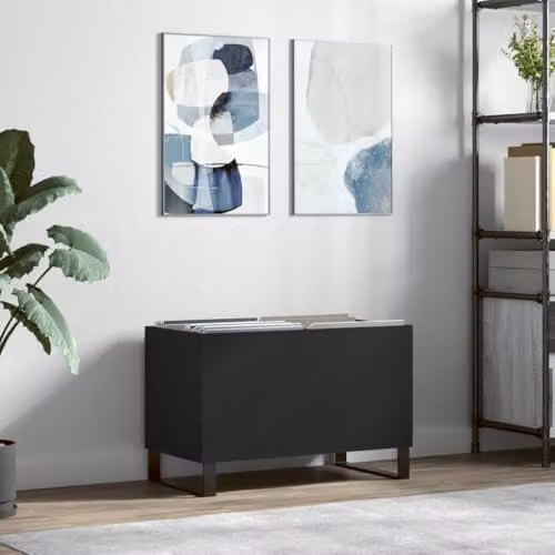 vidaXL Classic Record Cabinet in Black, W/D/H: 74.5 x 38 x 48 cm – 2