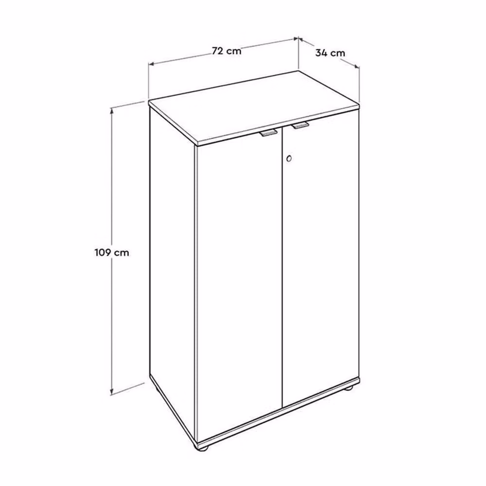 Nordara Matt White 2-Door Lockable Office Cabinet Pull Handles – 1