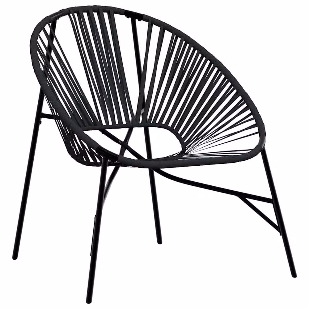 Berkfield Home Beautiful Garden Egg Chair in Black Poly Rattan and Steel – 1