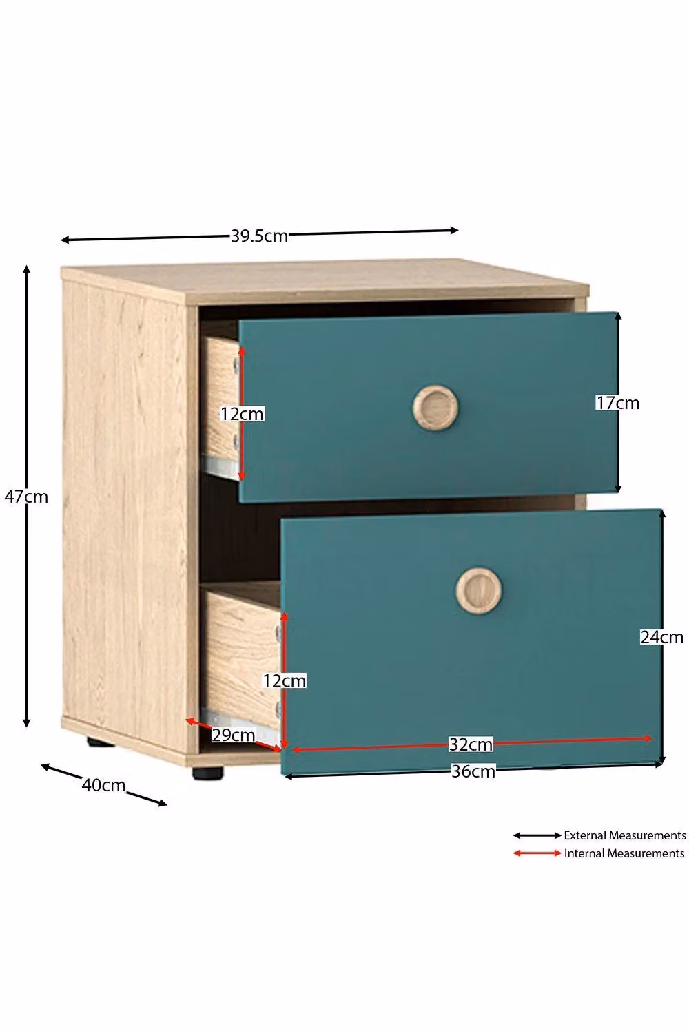 Home Discount Junior Vida Neptune 2 Drawer Bedside Table for Children in Blue – 2