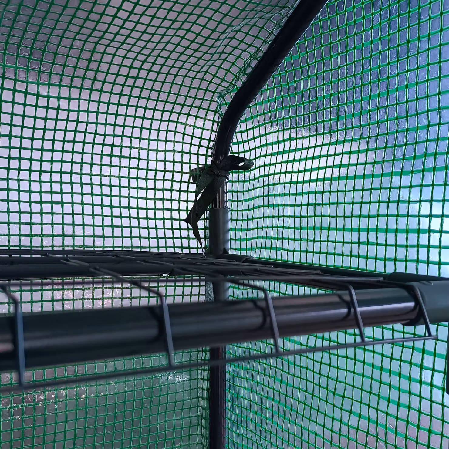 Outsunny Green Gable Poly Tunnel Garden Greenhouse with Removable Cover Shelves, W/D/H: 244 x 180 x 210 cm – 3