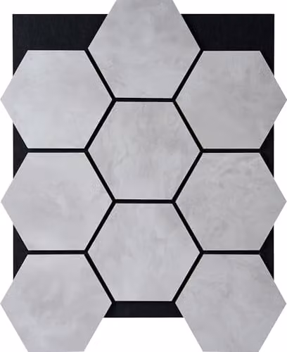 Fuse Acoustic Wooden Hexagon Wall Panel in Grey Concrete Effect