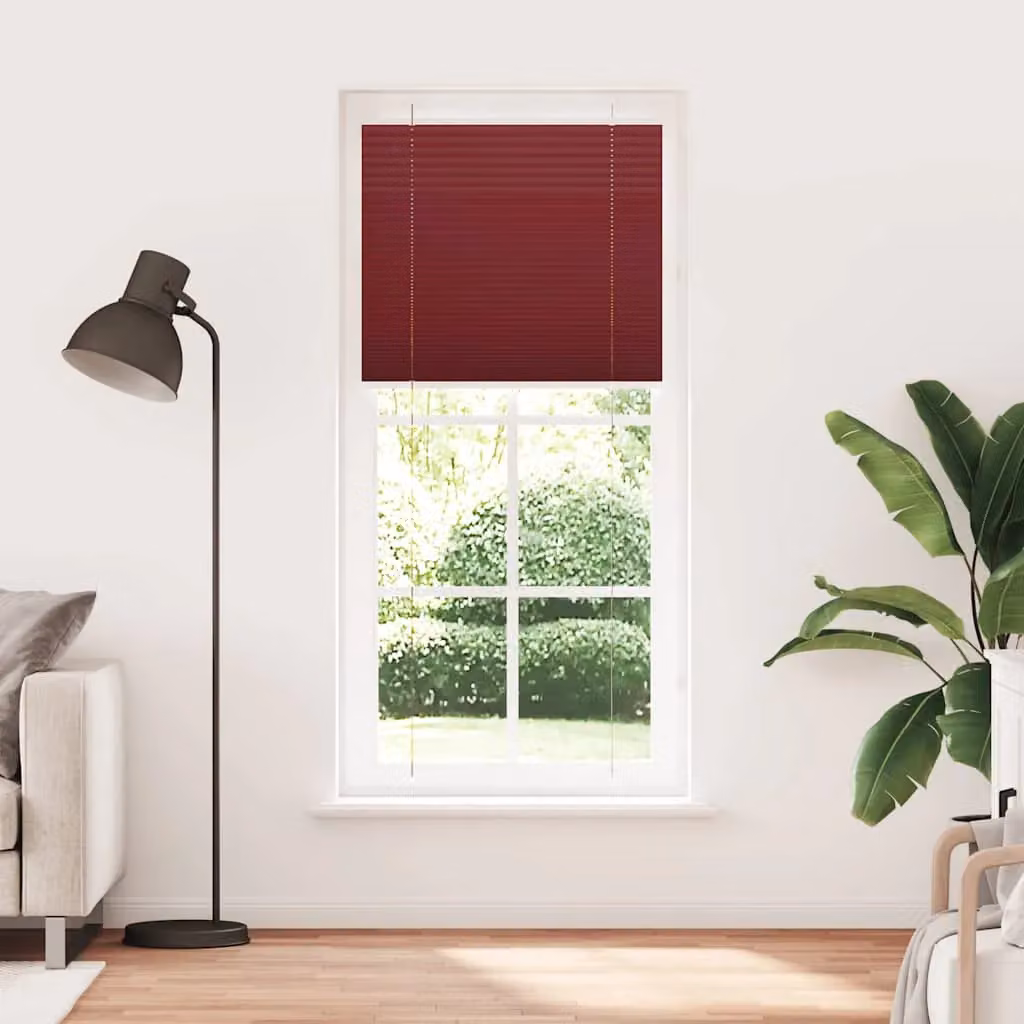 Berkfield Home Single Pleat Corded Blind in Bordeaux Red, W: 95 cm, H: 200 cm – 2