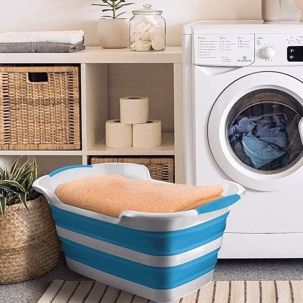Kelvenix Collapsible Laundry Basket, 27L, Blue – 2