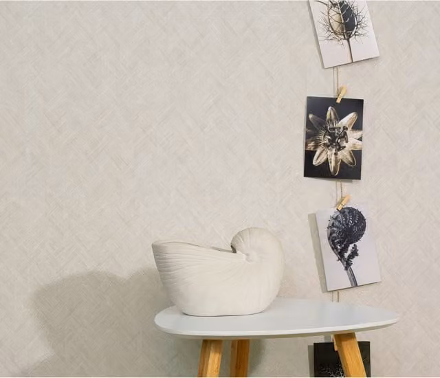 Erismann Plain Modern Abstract Vinyl Wallpaper in Grey and Beige