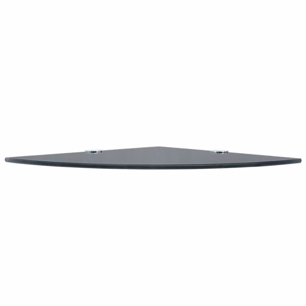 Berkfield Home Modern Black Glass Corner Shelf with Chrome Supports W/D: 35 x 35 cm – 3