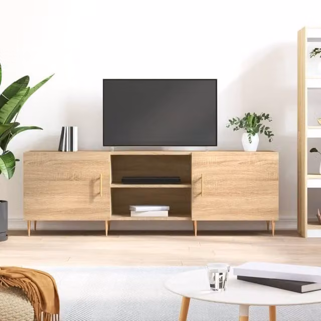 Berkfield Home Sonoma Oak TV Cabinet in Brown, W/D/H: 150 x 30 x 50 cm