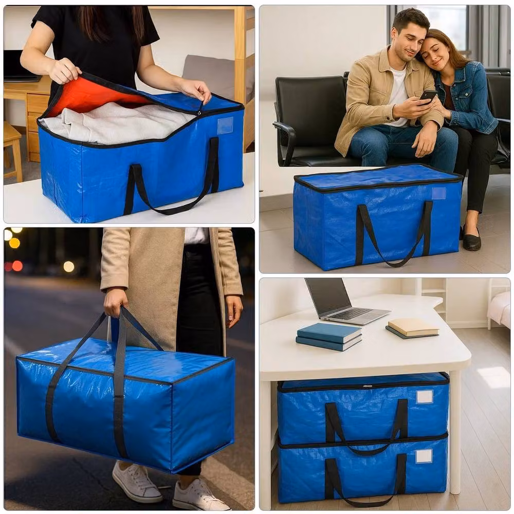 SPETLEK 90L Moving Bags with Handles, 8 Pack, Blue – 4