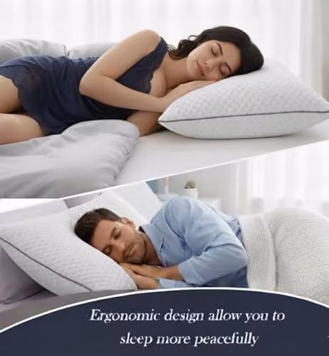 Casabella 2 Pack of White Shredded Memory Foam Pillows, Medium Firm, W/D/H: 70 x 50 cm – 2