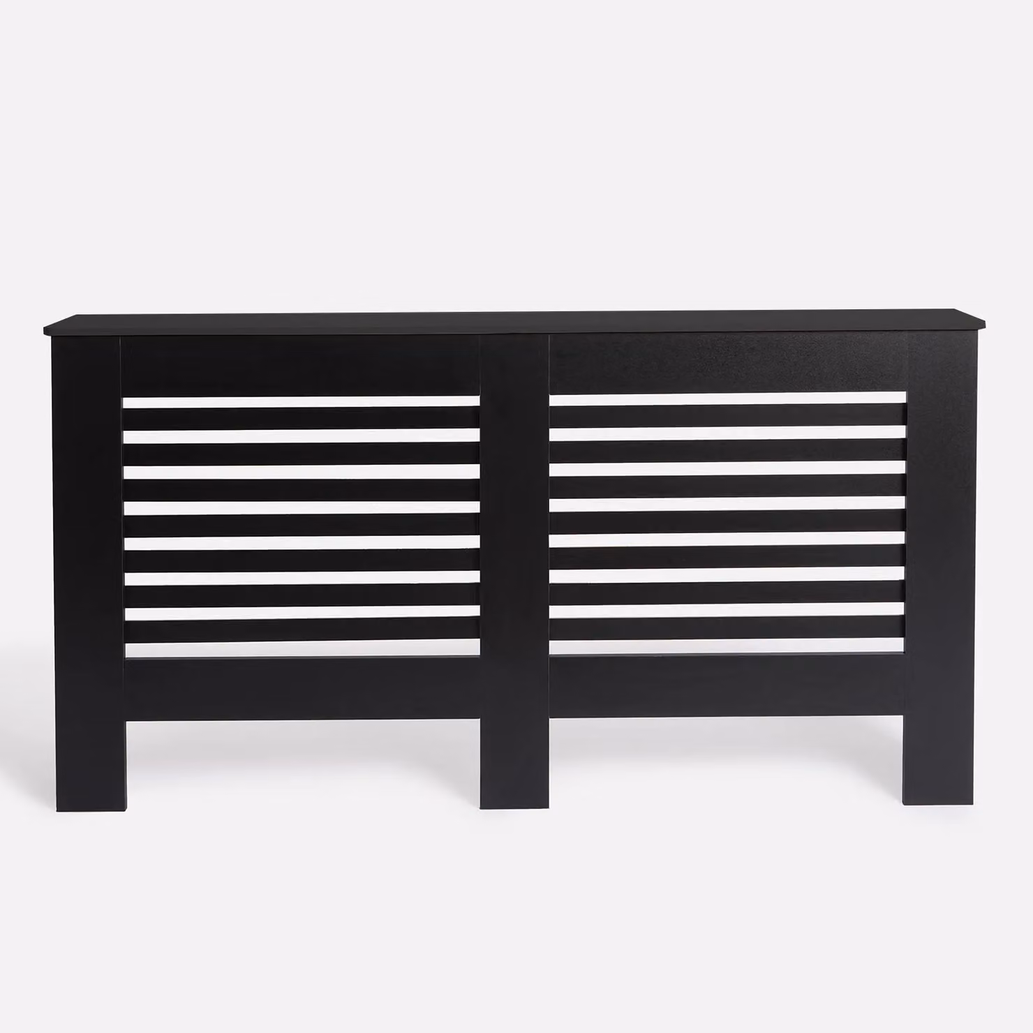 OHS Modern Black Matt Engineered Wood Radiator Cover and Hallway Shelf – 5
