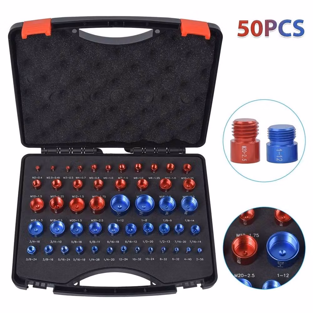 Nordara 50 Piece Inch and Metric Thread Checker Set in Black, Red, Blue and Multicolour – 4