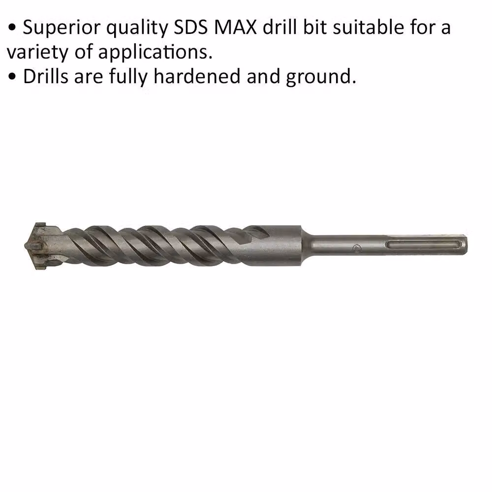 Loops SDS Max Masonry Drill Bit, Silver and Multicolour, Diameter: 40 mm, Length: 370 mm – 2