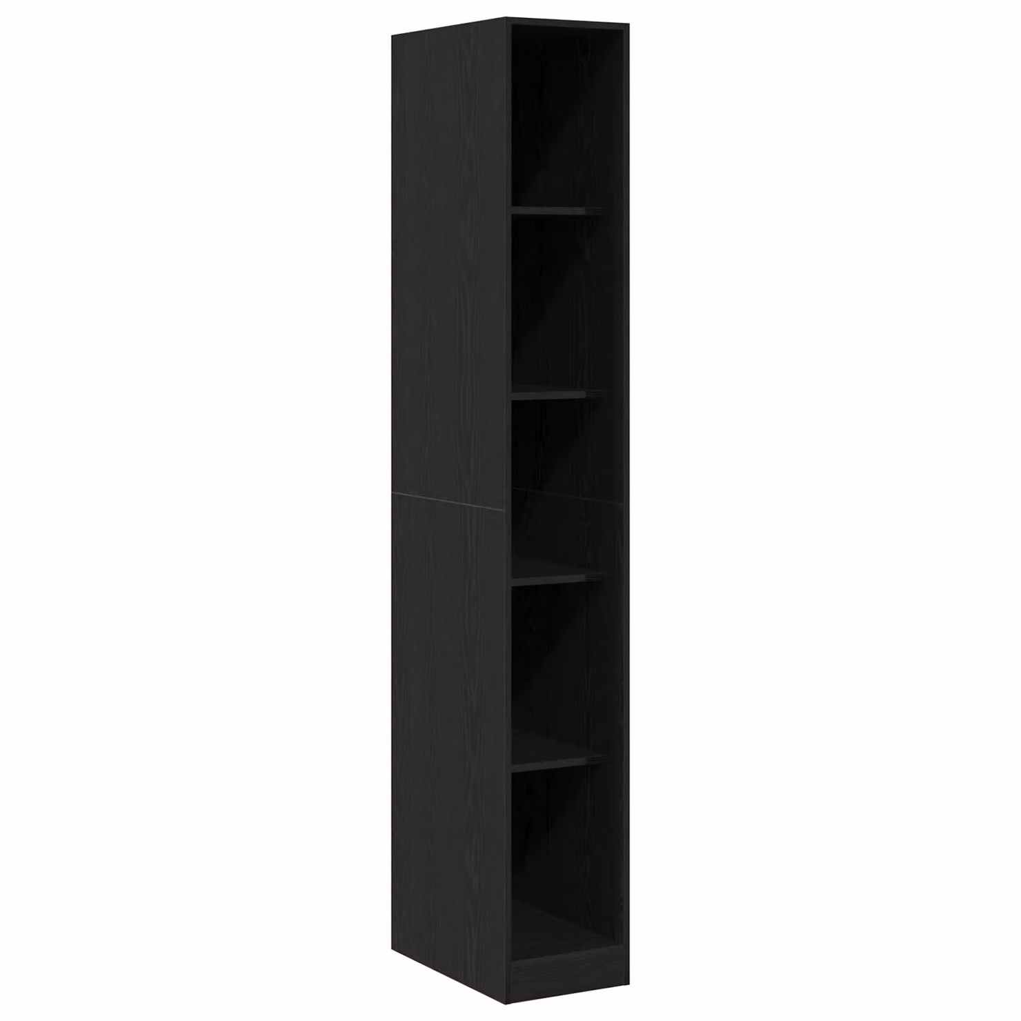 Berkfield Home Black Lacquered MDF Wardrobe with Doors and Open Shelves, W/D/H: 30 x 50 x 200 cm – 2