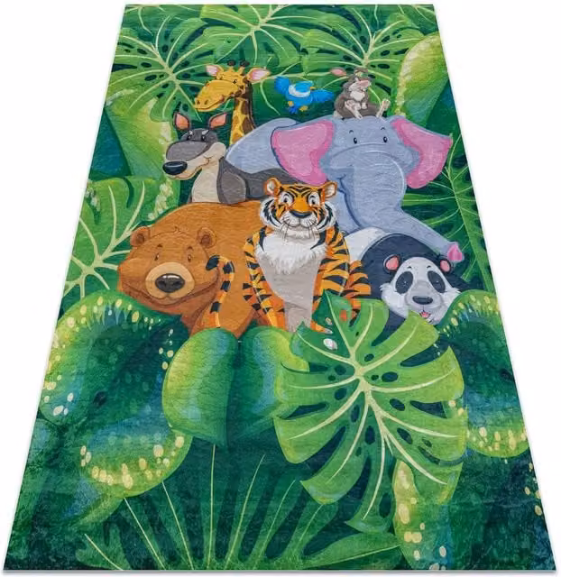 RugsX Bambino Kids Motif Rug in Green, W: 80 cm, L: 150 cm