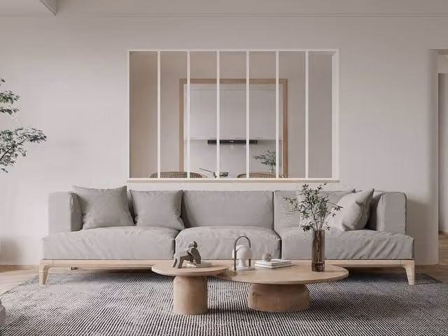 Vente-unique Powder-Coated Aluminium and Glass Partition, White – 1