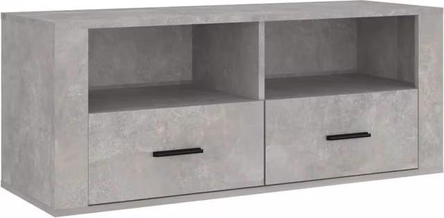 Berkfield Home Concrete Grey TV Cabinet in Engineered Wood W/D/H: 100 x 35 x 40 cm – 1