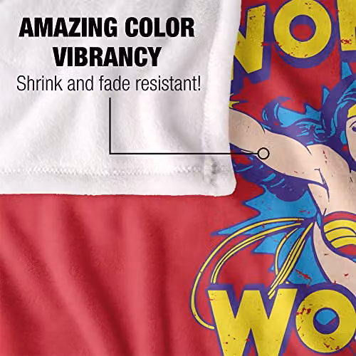 LOGOVISION Wonder Woman Silky Touch Super Soft Fleece Throw Blanket, White and Multicolour, W/D/H: 152 x 127 cm – 3
