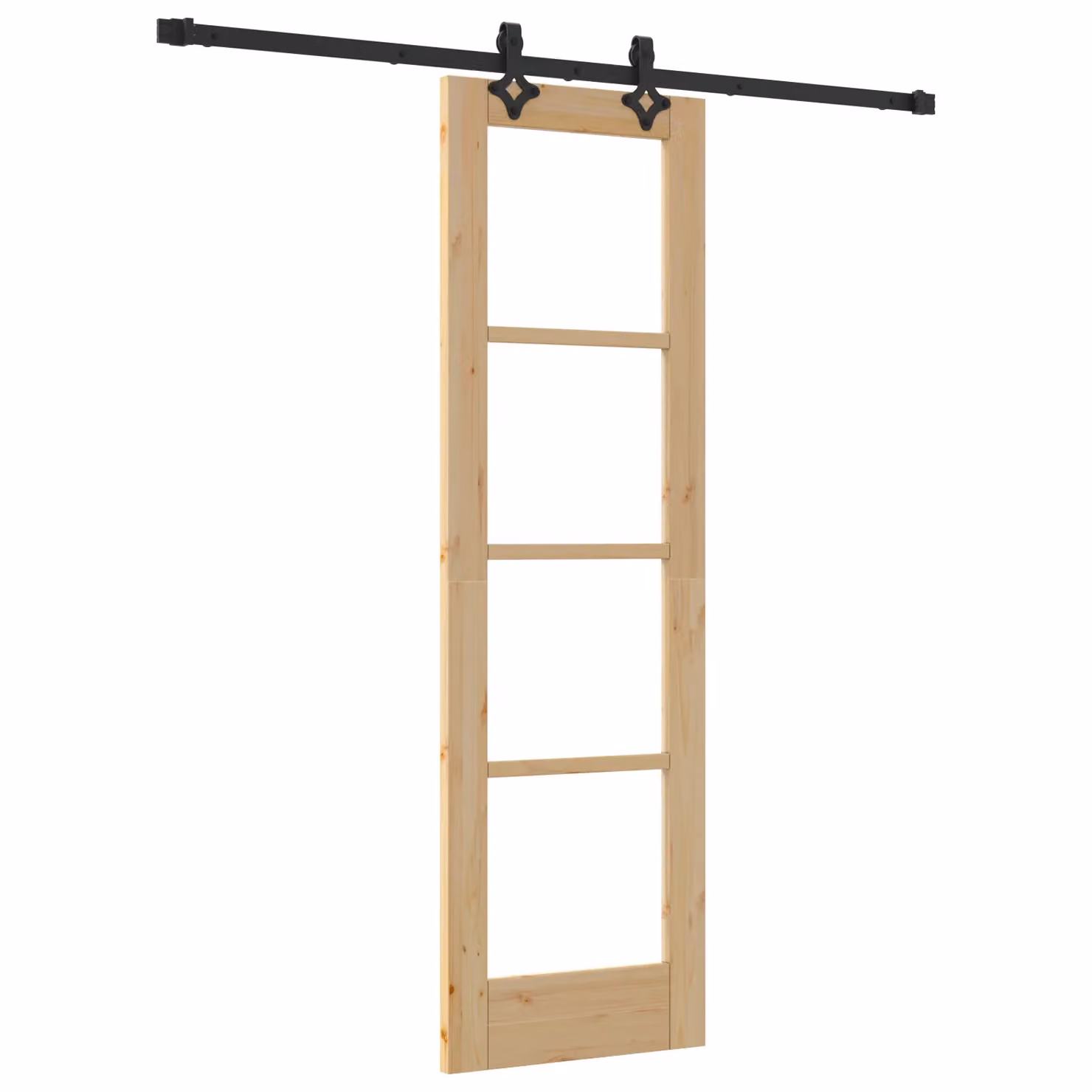 Berkfield Home Orkdal Modern Sliding Door with Hardware Set in Beige Veneered Wood and Glass