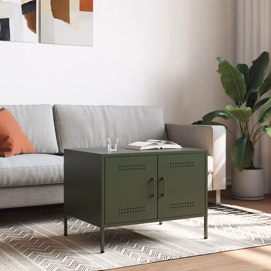 Berkfield Home Industrial Metal Coffee Table, Green, W: 68 cm, D: 50 cm, H: 50.5 cm – 2
