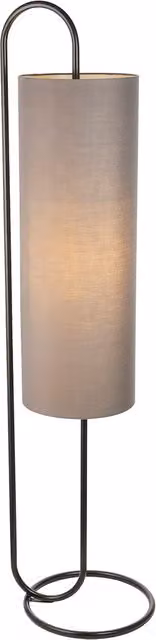 Perch & Parrow Lilith Minimalist Floor Light in Matt Black with Grey Fabric Shade