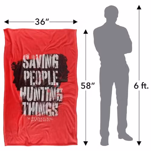 LOGOVISION Supernatural Sam and Dean Silhouette Super Soft Fleece Throw Blanket, W/D/H: 91 x 147 cm – 4