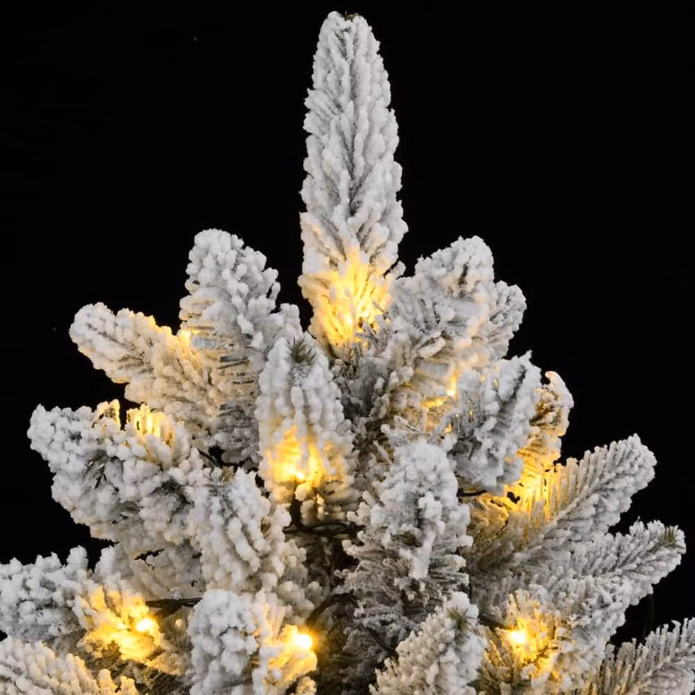 Berkfield Home Artificial Flocked Christmas Tree with 150 LEDs, Green, Height: 120 cm – 5