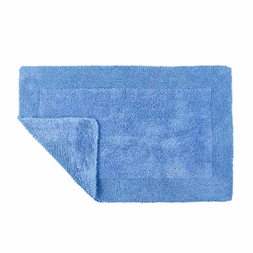Allure Bath Fashions Reversible Heavyweight Cotton Bath Mat, W: 53 cm, D: 85 cm, Blue – 2