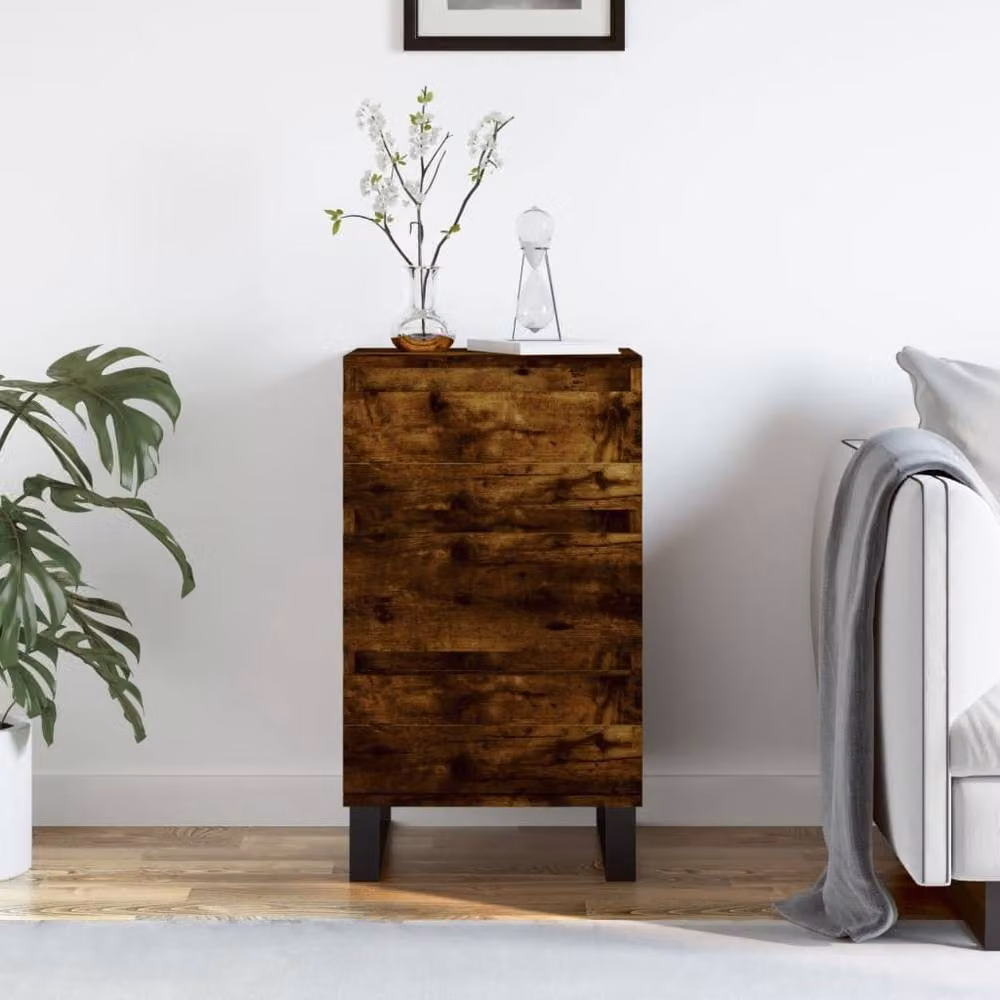 Berkfield Home Smoked Oak Sideboard in Brown, W/D/H: 40 x 35 x 70 cm – 2