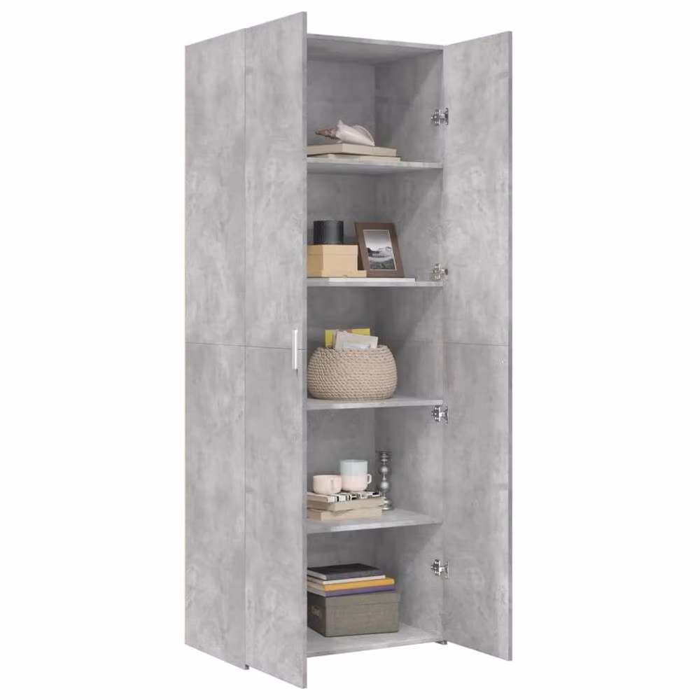 Berkfield Home Highboard in Concrete Grey, W: 70 cm, D: 42.5 cm, H: 185 cm – 2