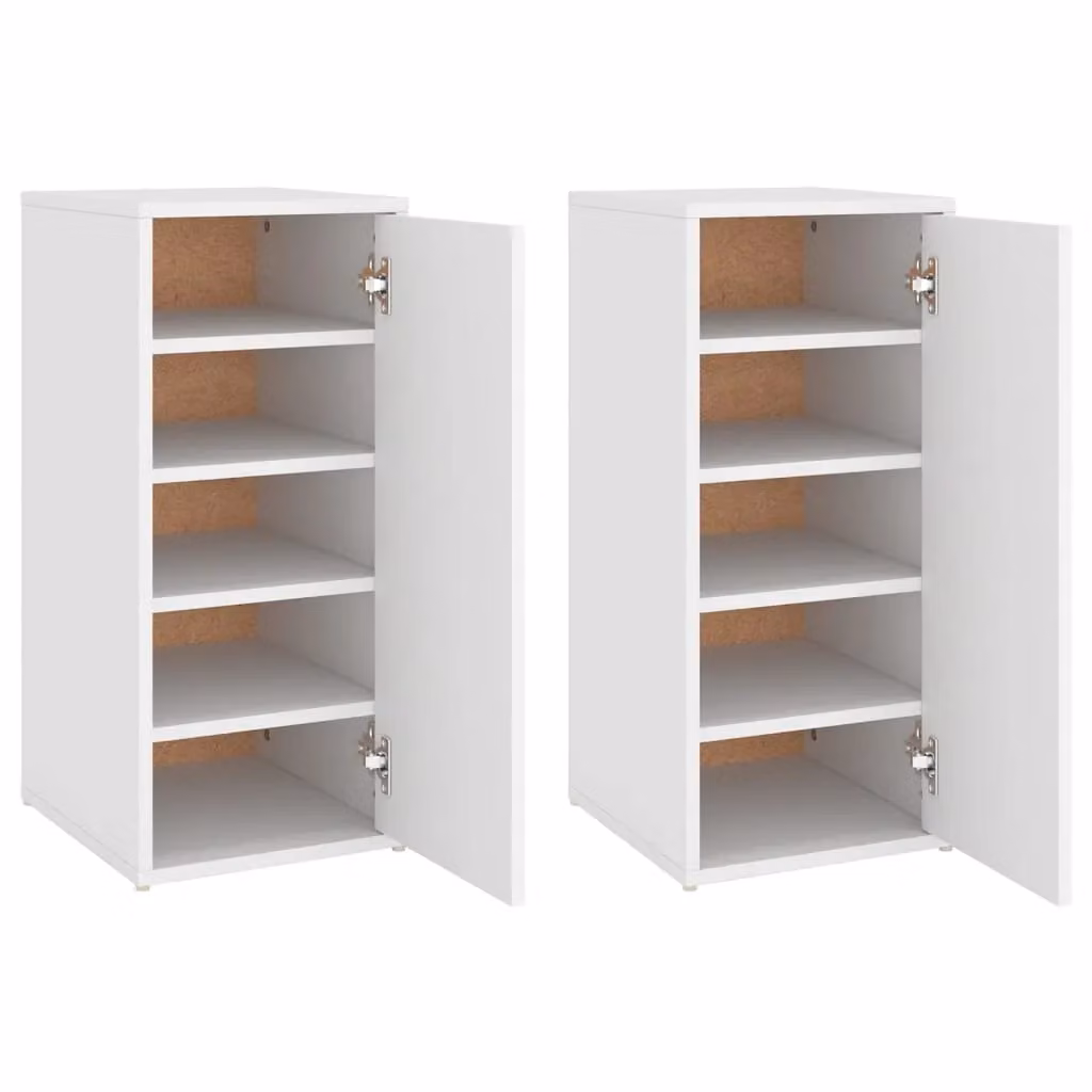 Berkfield Home Set of 2 White Wall Mounted Shoe Cabinets, W/D/H: 32 x 35 x 70 cm – 2
