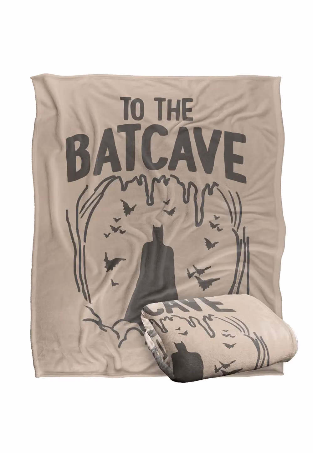 DC Comics Batman The Og Man Cave Fleece Blanket in White and Multicolour, W: 152 cm, D: 127 cm – 2