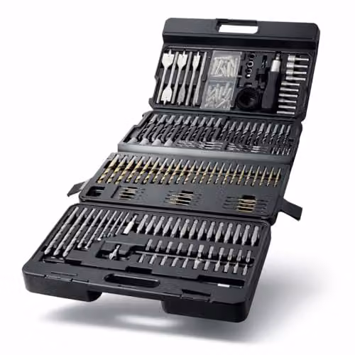Lumberjack 205 Piece HSS Drill and Screwdriver Bit Set with Case, Black – 1